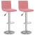 Scaune de bar, 2 buc., roz, catifea GartenMobel Dekor