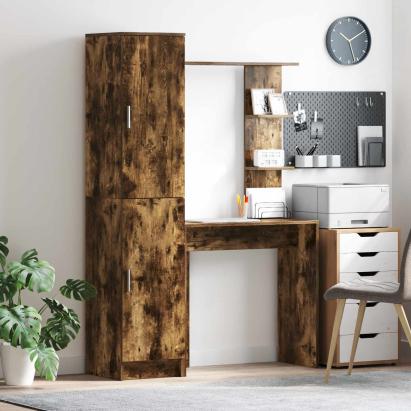 Birou 2 pcs Stejar fumuriu GartenMobel Dekor