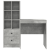 Birou cu sertar 2 pcs Gri din beton GartenMobel Dekor
