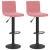 Scaune de bar, 2 buc., roz, catifea GartenMobel Dekor