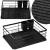 Uscator de vase cu suport tacamuri, din otel, cu tava de scurgere, 42x32x15cm, negru