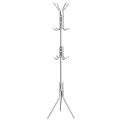 Cuier metalic pentru haine tip pom, 12 carlige, 173 cm, gri