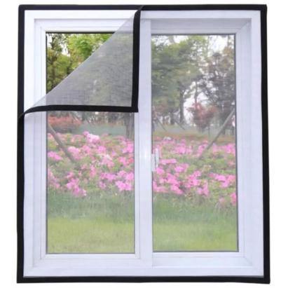 Plasa anti-insecte pentru geam, cu scai, ajustabila, 150x180 cm, neagra