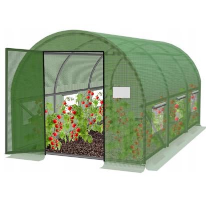 Sera de gradina tip tunel 300x200 cm, 6 mp, cadru metalic, verde