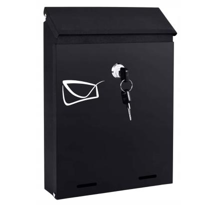 Cutie poștală de exterior din oțel zincat, cu încuietoare, antracit, 26x6x19 cm