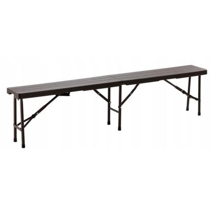 Banca pliabila pentru gradina si catering, HDPE, 180x25x43 cm, maro