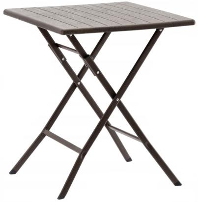 Masă pliabilă pentru grădină și balcon, 62x62x73 cm, maro lemn