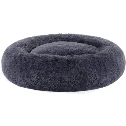 Pat pufos FEANDREA pentru câini și pisici, lavabil, 80 cm, gri închis