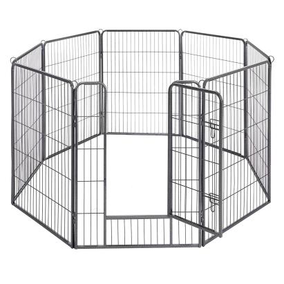 FEANDREA tarc metalic pentru caini de talie mare, cu usa, 157x157x100 cm, gri