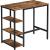 Masă de bar VASAGLE industrială cu 3 rafturi, 109x60x100 cm, maro vintage