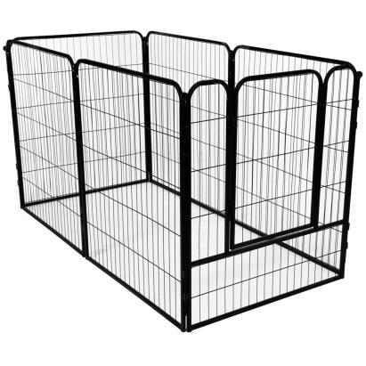 Tarc pentru animale de companie 4XL din fier, configurabil, cu usa, negru