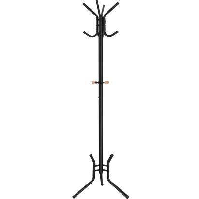 Cuier tip pom VASAGLE din otel, cu 12 carlige, 176 cm, negru