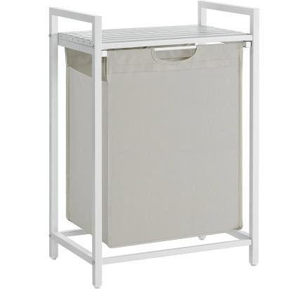Coș de rufe VASAGLE 65L cu raft și sac detașabil, alb, 50x33x72 cm