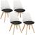 Set 4 scaune dining Verdhe alb-negru cu perna tapitata, stil scandinav