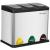 Coș de reciclare Songmics din inox, 3 compartimente, 24L, argintiu