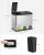 Coș de reciclare Songmics din inox, 3 compartimente, 24L, argintiu
