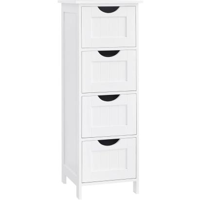 Dulap de baie VASAGLE cu 4 sertare, alb, 30x30x82 cm