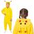 Pijama salopeta pufoasa pentru copii Pikachu, galbena, 120-130 cm