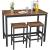 Set masă de bar VASAGLE cu 2 scaune, design industrial, 100x40x90 cm