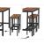 Set masă de bar VASAGLE cu 2 scaune, design industrial, 100x40x90 cm