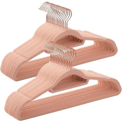 Set 30 umerase din catifea anti-alunecare, 43,5 cm, roz