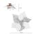 Set 5 ornamente pentru brad Poinsettia 23 cm, alb argintiu