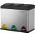 Coș de gunoi reciclare SONGMICS din inox, 3 compartimente, 3x15L