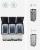 Coș de gunoi reciclare SONGMICS din inox, 3 compartimente, 3x15L