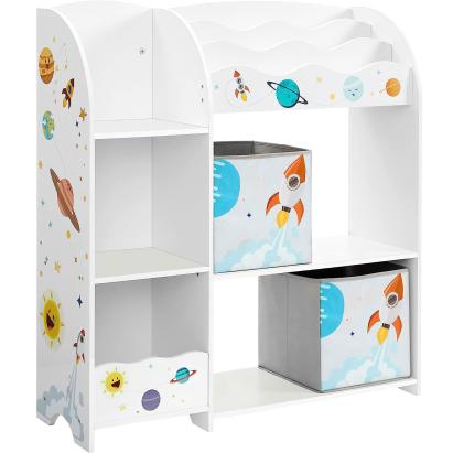 Organizator pentru jucării și cărți copii SONGMICS, alb, 93x30x100 cm