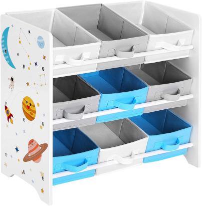 Raft de depozitare pentru jucarii Songmics, 9 cutii detasabile, alb