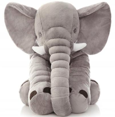Jucărie de pluș elefant tip pernă, lavabilă, hipoalergenică, 70 cm, gri