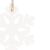 Decoratiuni pentru brad fulgi de zapada din lemn albi, set 6 bucati, 4 cm