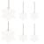 Decoratiuni pentru brad fulgi de zapada din lemn albi, set 6 bucati, 4 cm