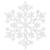 Set 12 ornamente pentru brad, fulgi de nea albi cu sclipici, 9-10 cm