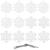 Set 12 ornamente pentru brad, fulgi de nea albi cu sclipici, 9-10 cm