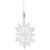 Decoratiune pentru brad fulg de zapada alba cu sclipici, 13 cm