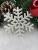 Decoratiune pentru brad fulg de zapada alb cu sclipici, set 3 bucati, 8 cm