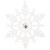 Decoratiune pentru brad fulg de zapada cu cristal, set 2 bucati, alb, 12 cm