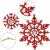 Decoratiune pentru brad fulg de zapada cu cristal, rosu, set 2 bucati, 12 cm