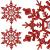 Decoratiune pentru brad fulg de zapada cu cristal, rosu, set 2 bucati, 12 cm