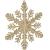 Decoratiune pentru brad fulg de zapada, 30 cm, auriu cu sclipici