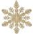 Decoratiune pentru brad fulg de zapada, 30 cm, auriu cu sclipici