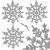 Set 3 decoratiuni pentru brad fulg de zapada argintiu, 12 cm