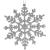 Set 3 decoratiuni pentru brad fulg de zapada argintiu, 12 cm