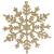 Set 3 decoratiuni pentru brad, fulg de zapada auriu, 12 cm