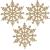Set 3 decoratiuni pentru brad, fulg de zapada auriu, 12 cm