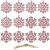 Set 12 decoratiuni brad fulg de zapada roz cu sclipici, 10 cm