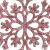 Set 12 decoratiuni brad fulg de zapada roz cu sclipici, 10 cm