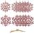 Set 12 decoratiuni brad fulg de zapada roz cu sclipici, 10 cm
