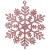 Set 12 decoratiuni brad fulg de zapada roz cu sclipici, 10 cm
